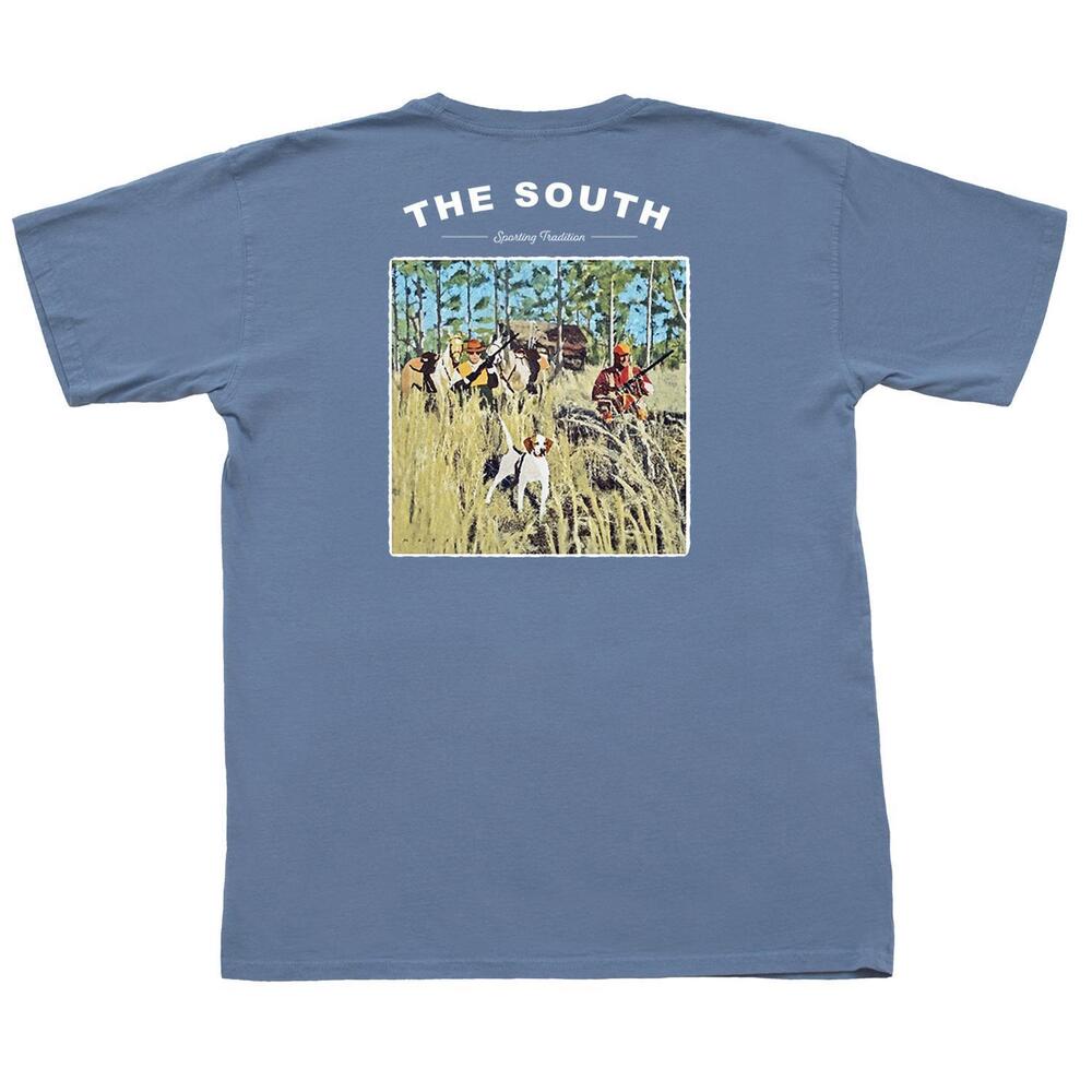NEW THE STATE COMPANY men's classic quail hunt short sleeve shirt in blue
